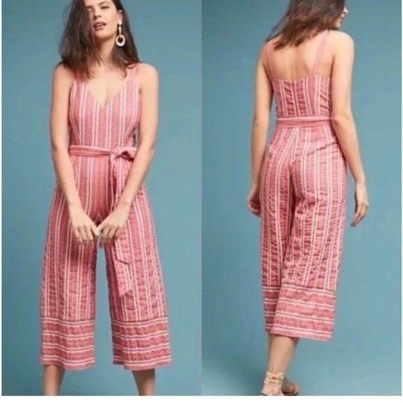 Anthropologie Pants - Anthropologie Ett: Twa Robin Cropped Jumpsuit Seersucker
